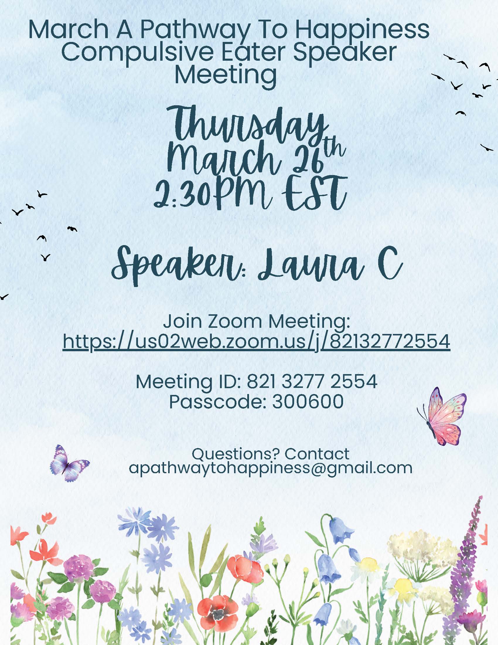 A Pathway to Happiness Speaker Meeting