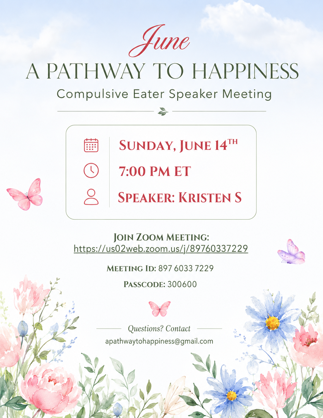 A Pathway to Happiness Speaker Meeting