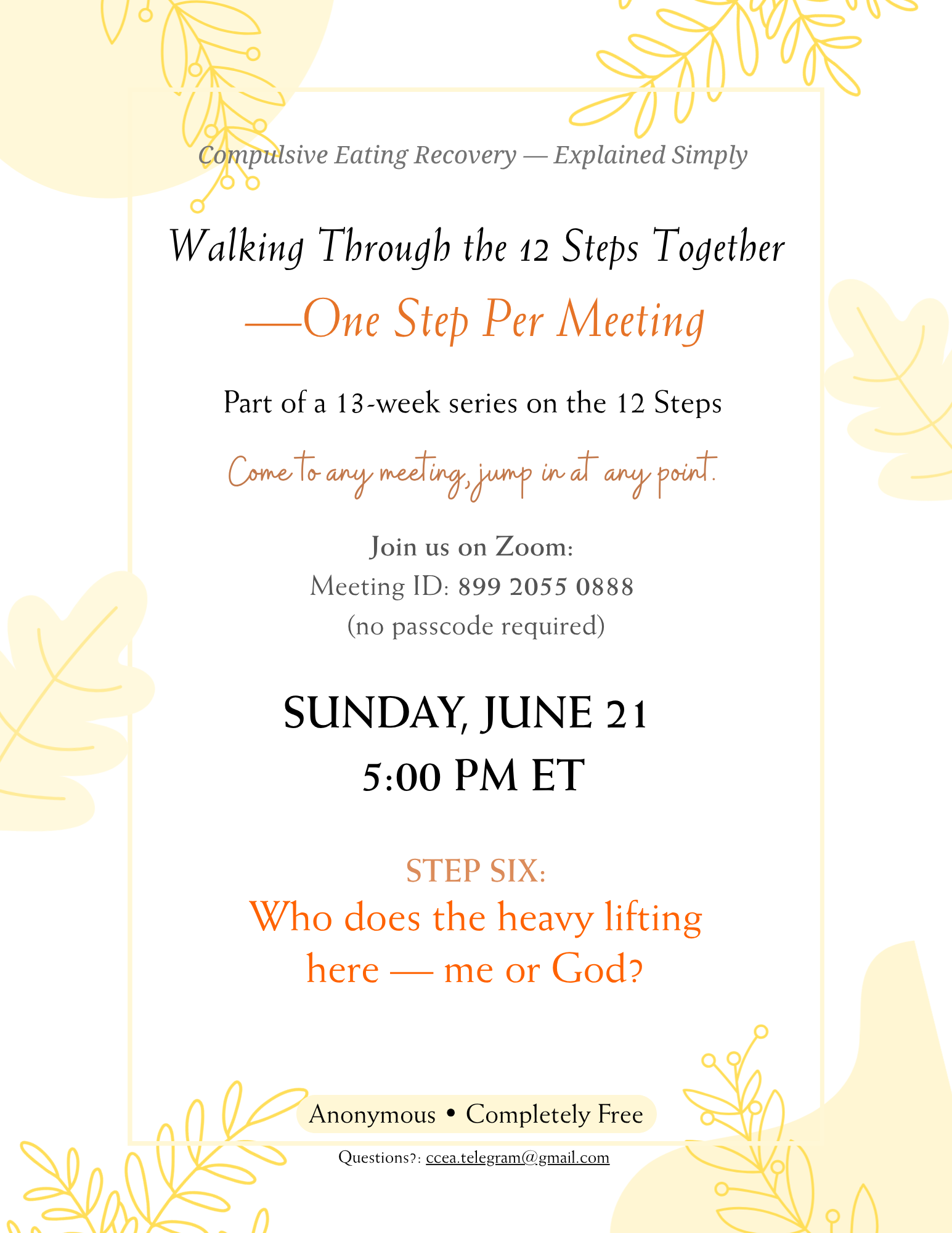 Walking through the 12 Steps Together