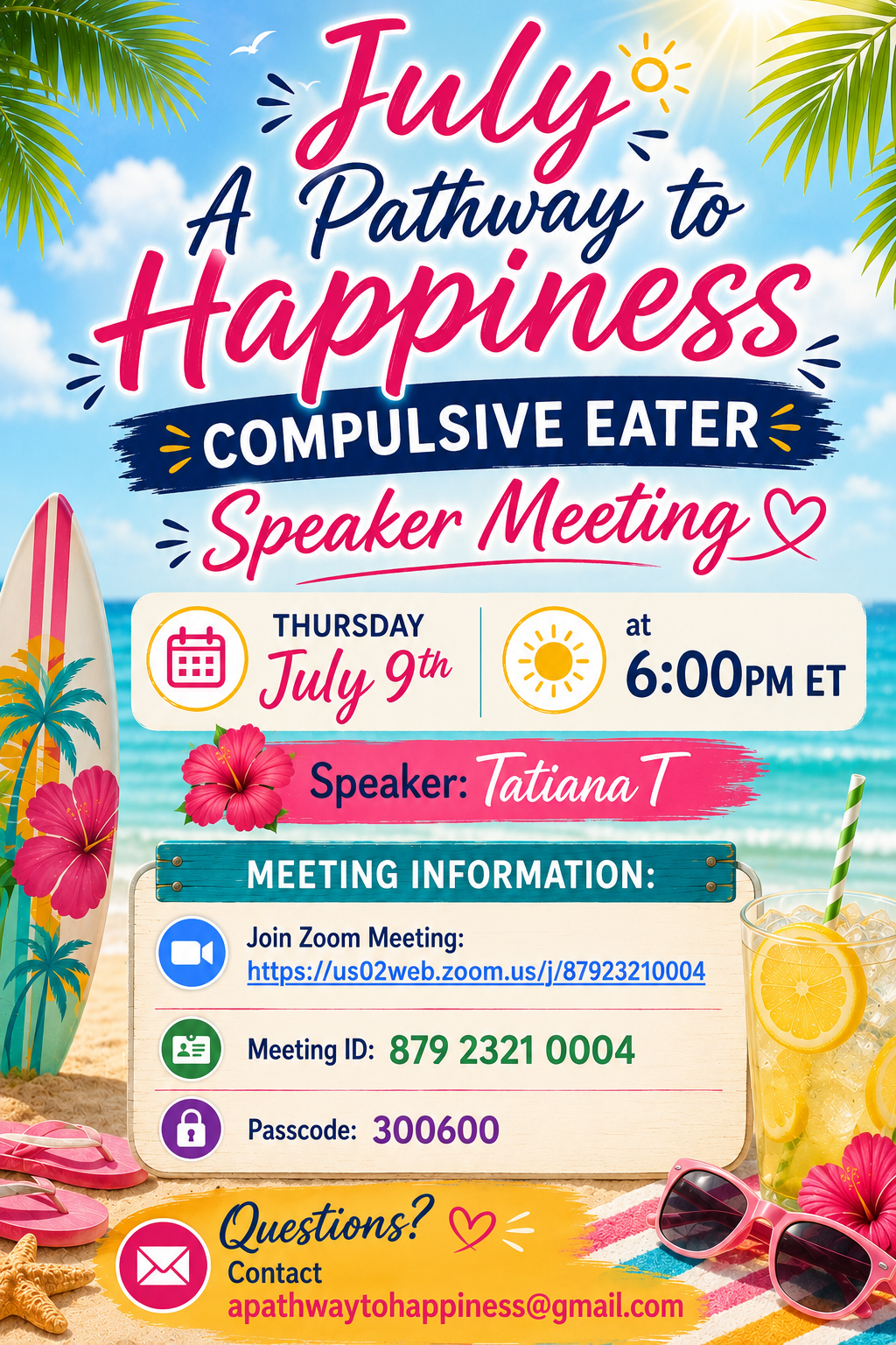 A Pathway to Happiness Speaker Meeting